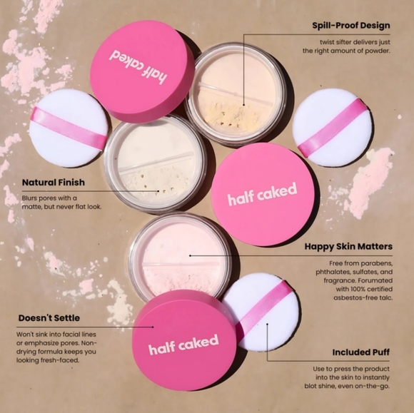 Half Caked Star Bright Loose Setting Powder, Translucent - Picture 7 of 8